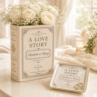 Personalized Love Story Book Vase, Custom Wedding Gift for Couple, Bridal Shower Gift