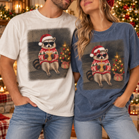 Christmas Raccoon Couple Comfort Colors Shirts – Funny Holiday Gift