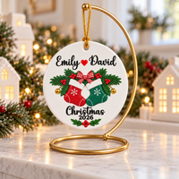 Personalized Couple Stockings Ceramic Ornament – Christmas Gift For Couples