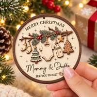 Personalized Expecting Parents Ornament, Pregnancy Ornament, Baby Announcement Ornament, Expecting Couple, Expecting Mom Gift, Mom Dad To Be