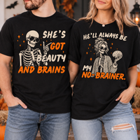 Beauty And Brains & My No Brainer Couple Shirts – Halloween Couple Gift