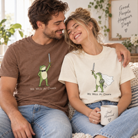 Matching Frog Couple Shirts for Wedding, We Wed At Dawn Bride Groom Tee, Funny Newlywed Honeymoon Couple Gift