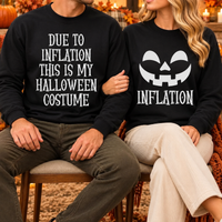 Funny Inflation Halloween Sweatshirt & Hoodie, Matching Couple Halloween Costume, Pumpkin Fall Hoodie