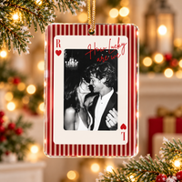 Personalized How Lucky Are We Photo Playing Card Ornament – Anniversary Gift
