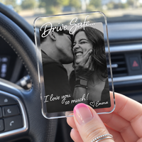 Custom Photo Car Visor Clip Gift for Him, Drive Safe Gift, Custom Couple Photo Keepsake Gift, Valentine’s Gift for Boyfriend or Husband