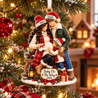 Personalized Baby on the Way Family Ornament – Christmas Pregnancy Reveal
