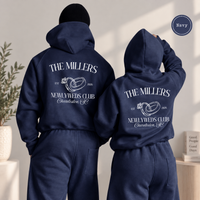 Custom Newlyweds Club Sweatshirts, Personalized Mr and Mrs Hoodies, Matching Couple Wedding Gift, Honeymoon Sweatshirt