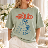 Getting Married Goose Bride Comfort Colors Tee mockup 7