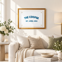 Custom Embroidered Last Name Pennant – Wedding Guest Book Alternative
