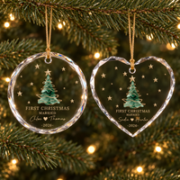 Personalized First Christmas Married Ornament, Custom Couple Names and Wedding Date, Newlywed Christmas Gift