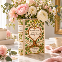 Personalized Love Story wedding book vase with couple names and date
