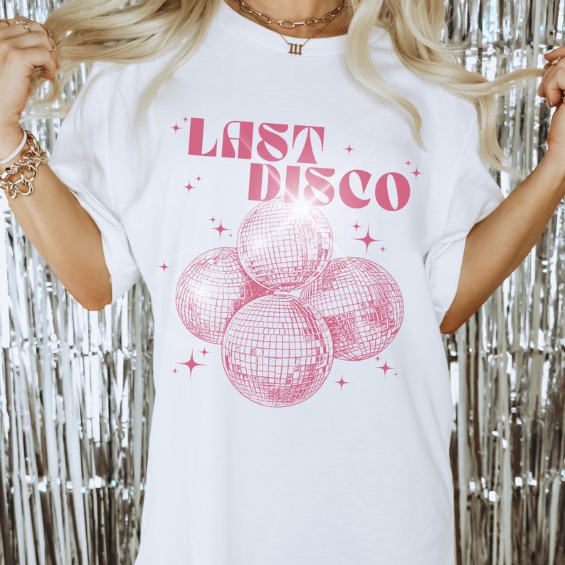 Comfort Color Bride Last Disco Retro Bride Shirt Mirrorball Shirt Disco Bachelorette 70s Disco Shirt Brides Last Disco Bride Crewneck