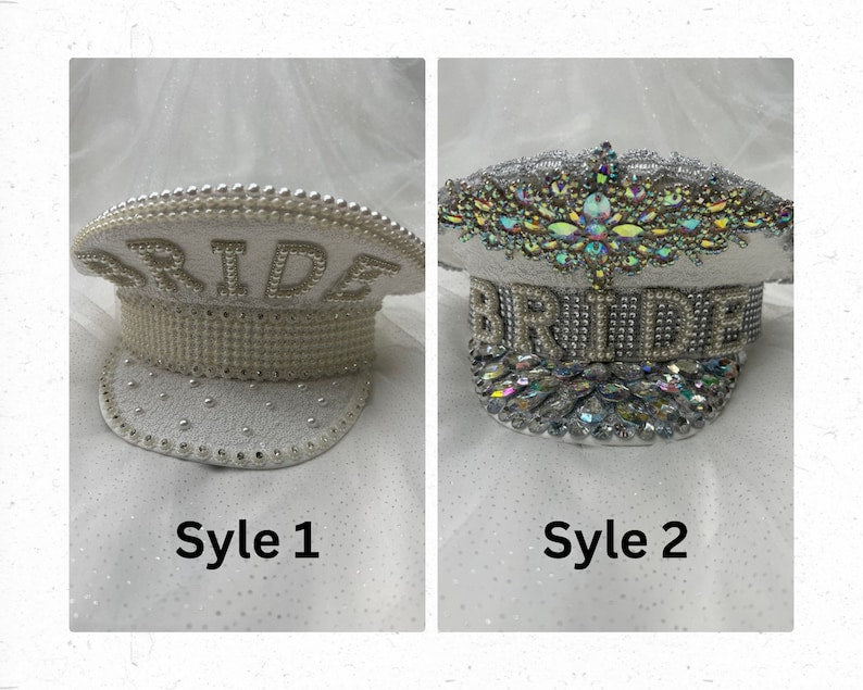 Pearls Bride Captain Hat: Rhinestone Bachelorette Party Accessory