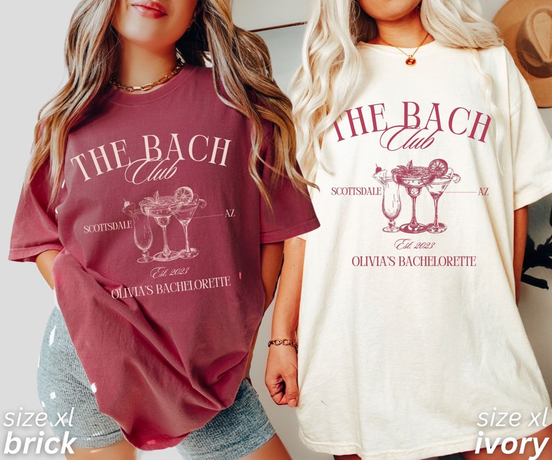 Bachelorette Party Shirts, The Bach Club Bachelorette Shirts, Custom Bachelorette Shirts, Personalized Luxury Bachelorette, Social Club Bach