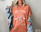 Coquette Bow Bachelorette Party Shirts, Bachelorette Party Shirts, She's Tying the Knot Shirt, Custom Bride Shirt, Bridal Party Shirts