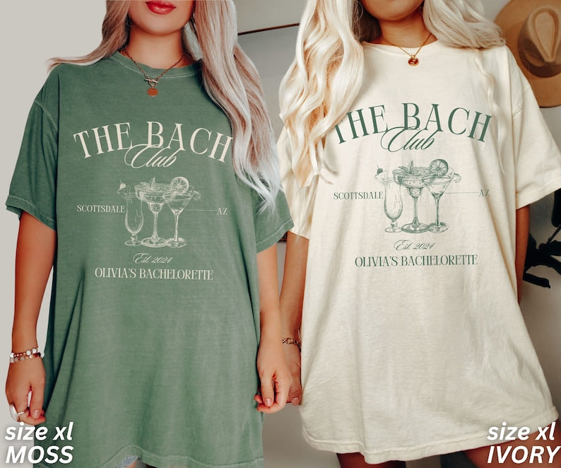 Bachelorette Party Shirts, The Bach Club Bachelorette Shirts, Custom Bachelorette Shirts, Personalized Luxury Bachelorette, Social Club Bach