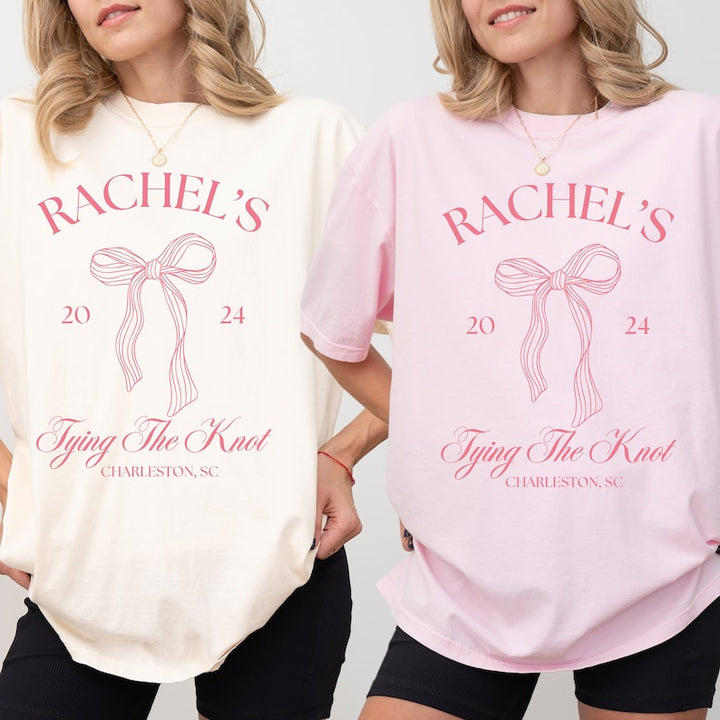 Coquette Bachelorette Shirt: Bow Theme Bridal Party Tee