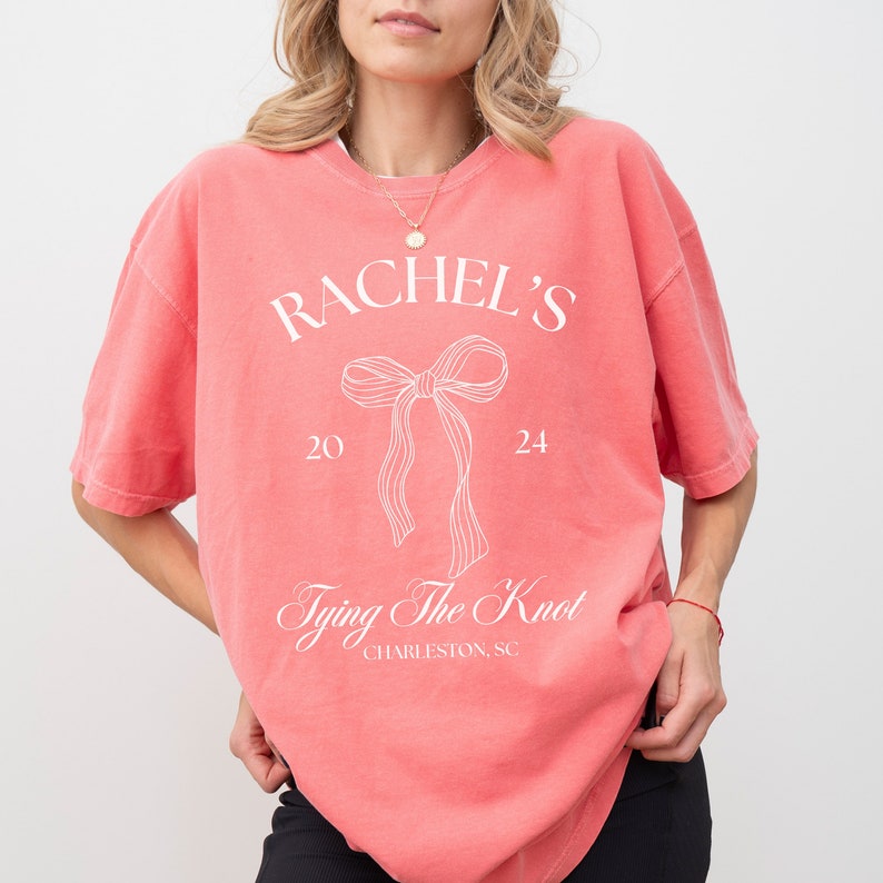 Coquette Bachelorette Shirt: Bow Theme Bridal Party Tee
