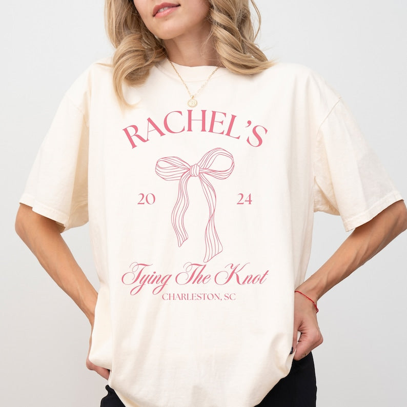 Coquette Bachelorette Shirt: Bow Theme Bridal Party Tee