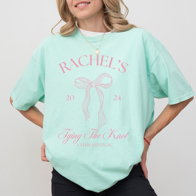Coquette Bachelorette Shirt: Bow Theme Bridal Party Tee