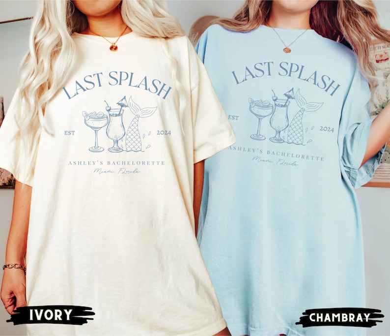 Last Splash Bachelorette Shirts, Beach Bachelorette Party Shirt, Custom Location Bachelorette, Bach Club, Personalized Luxury Bachelorette