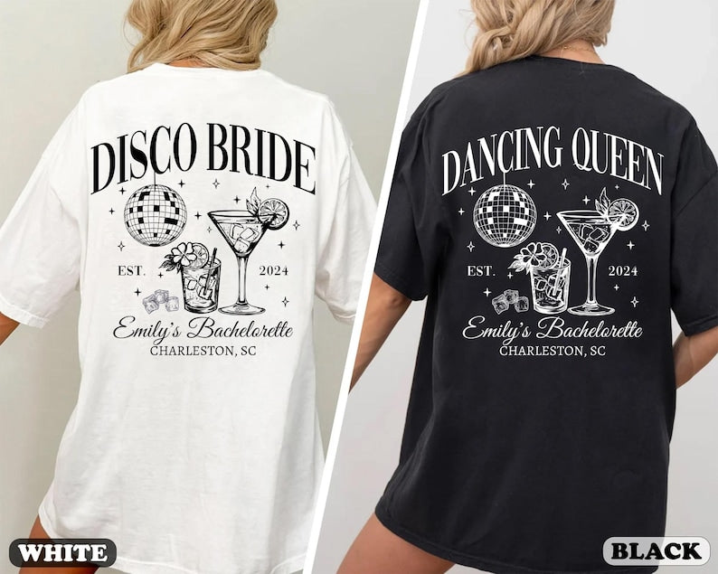 Comfort Colors Custom Disco Bachelorette Shirts, Disco Bride Shirt, Dancing Queen Bachelorette Tees, Last Disco Bachelorette Party Shirt