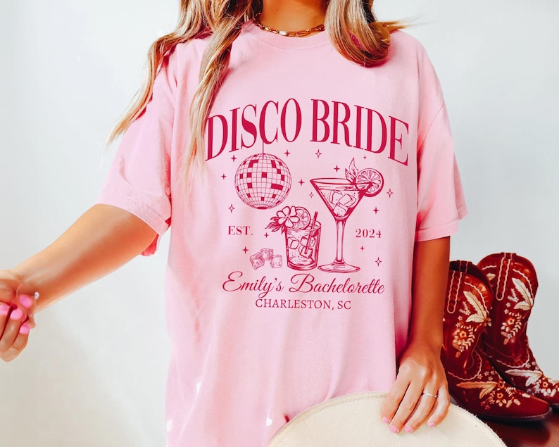 Comfort Colors Custom Disco Bachelorette Shirts, Disco Bride Shirt, Dancing Queen Bachelorette Tees, Last Disco Bachelorette Party Shirt