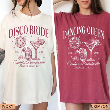 Comfort Colors Custom Disco Bachelorette Shirts, Disco Bride Shirt, Dancing Queen Bachelorette Tees, Last Disco Bachelorette Party Shirt