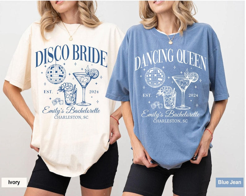 Comfort Colors Custom Disco Bachelorette Shirts, Disco Bride Shirt, Dancing Queen Bachelorette Tees, Last Disco Bachelorette Party Shirt