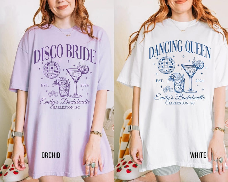 Comfort Colors Custom Disco Bachelorette Shirts, Disco Bride Shirt, Dancing Queen Bachelorette Tees, Last Disco Bachelorette Party Shirt
