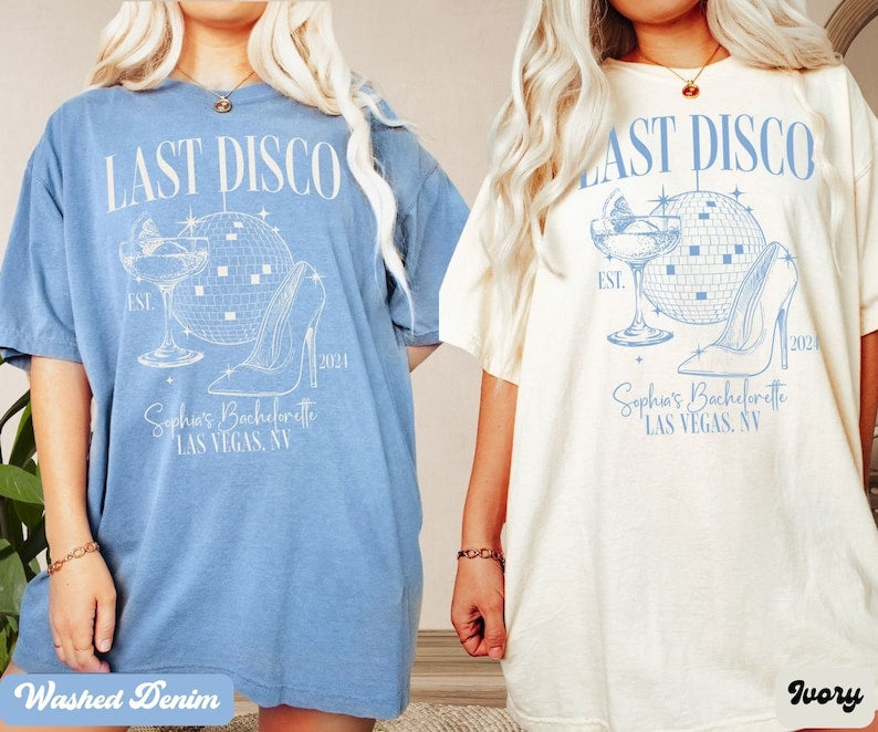 Last Disco Shirt, Custom Disco Bachelorette Party Shirts, Disco Bride Shirt, Luxury Bachelorette, Western Bach Cocktail Club Bridal Shower