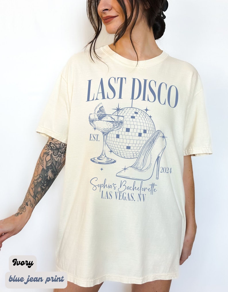 Last Disco Shirt, Custom Disco Bachelorette Party Shirts, Disco Bride Shirt, Luxury Bachelorette, Western Bach Cocktail Club Bridal Shower