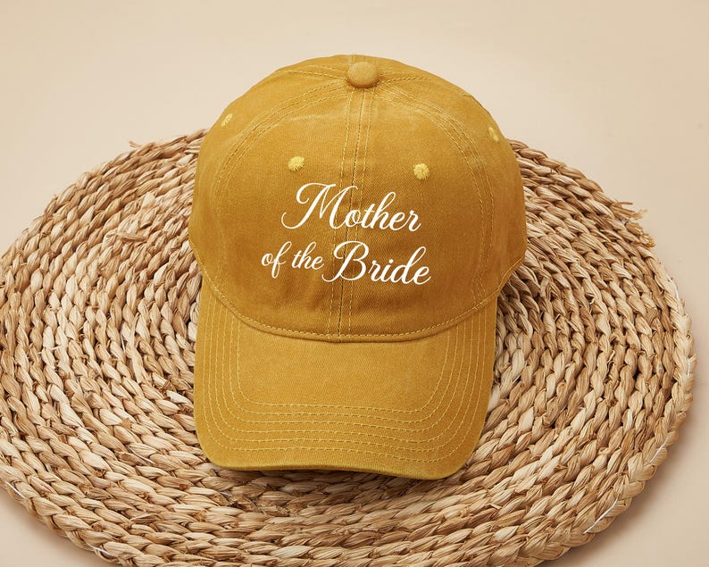 Embroidered Mother/Father of the Bride Hat: Cotton Twill Bridal Party Gift
