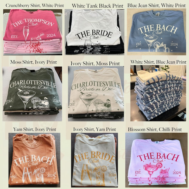 Luxury Bachelorette Merch Drunk in Love Bachelorette Party Shirts, Custom Bach Tshirts, Social Cocktail Club Themed, Bridal Party Gifts