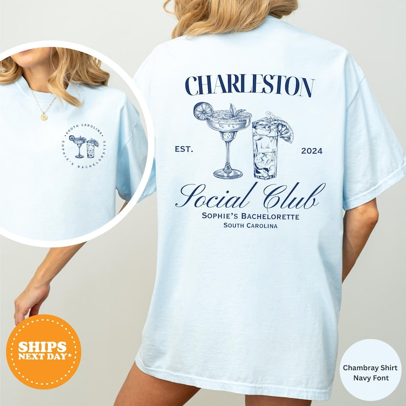 Personalized Bachelorette Shirt, Bach Trip Shirts, Bridal Party Tshirt, Charleston Bachelorette Shirt, Custom Comfort Color Bachelorette Tee