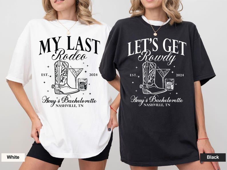Custom Last Rodeo Bachelorette Shirt, Cowgirl Bachelorette Party Shirt for Bride, Nashville Bachelorette Shirt, Western Bach Bridesmaid Gift