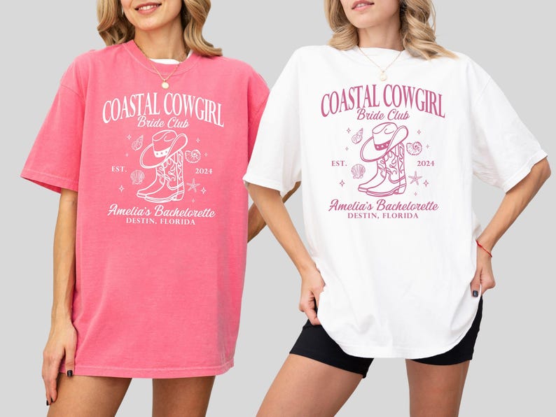 Custom Coastal Cowgirl Bachelorette Party Shirt, Bridesmaid Gift