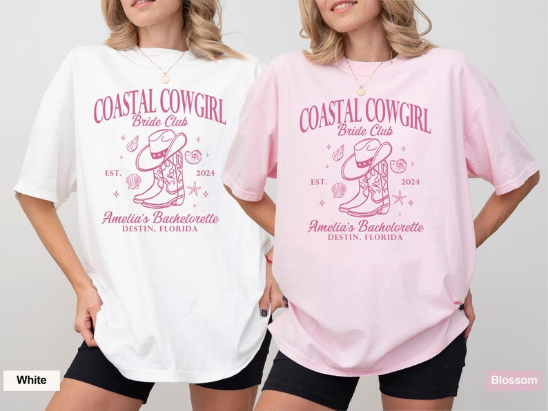 Custom Coastal Cowgirl Bachelorette Party Shirt, Bridesmaid Gift