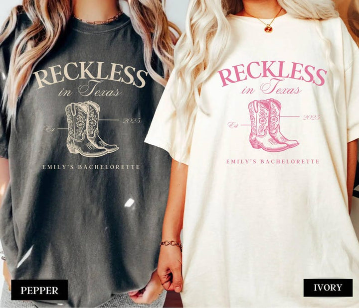 Texas Bachelorette Party Shirt, Reckless in Texas, Austin Bach Club, Last Rodeo Bachelorette, Western Country Bachelorette Tee, Cowgirl Bach