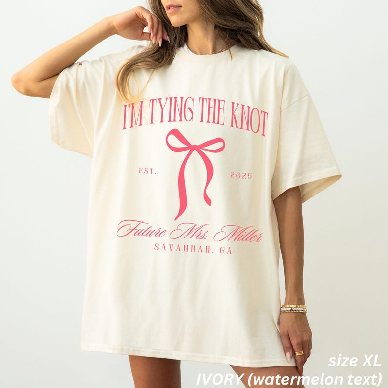 Custom Bachelorette Party Shirts Coquette Bow Bachelorette Shes Tying the Knot Bachelorette Custom Girly Bridal Party Shirts Comfort Colors