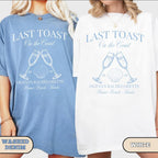 Last Toast on the Coast bachelorette shirt, Beach Bachelorette Shirts, Custom Bachelorette Party Shirts, Personalized Luxury Bachelorette