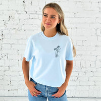 Personalized Stacked Initial Ribbon Comfort Colors T-Shirt | Bridal Party Shirts | Embroidered | Gift for Bride | Cute Bow Shirt | CC17SBSI