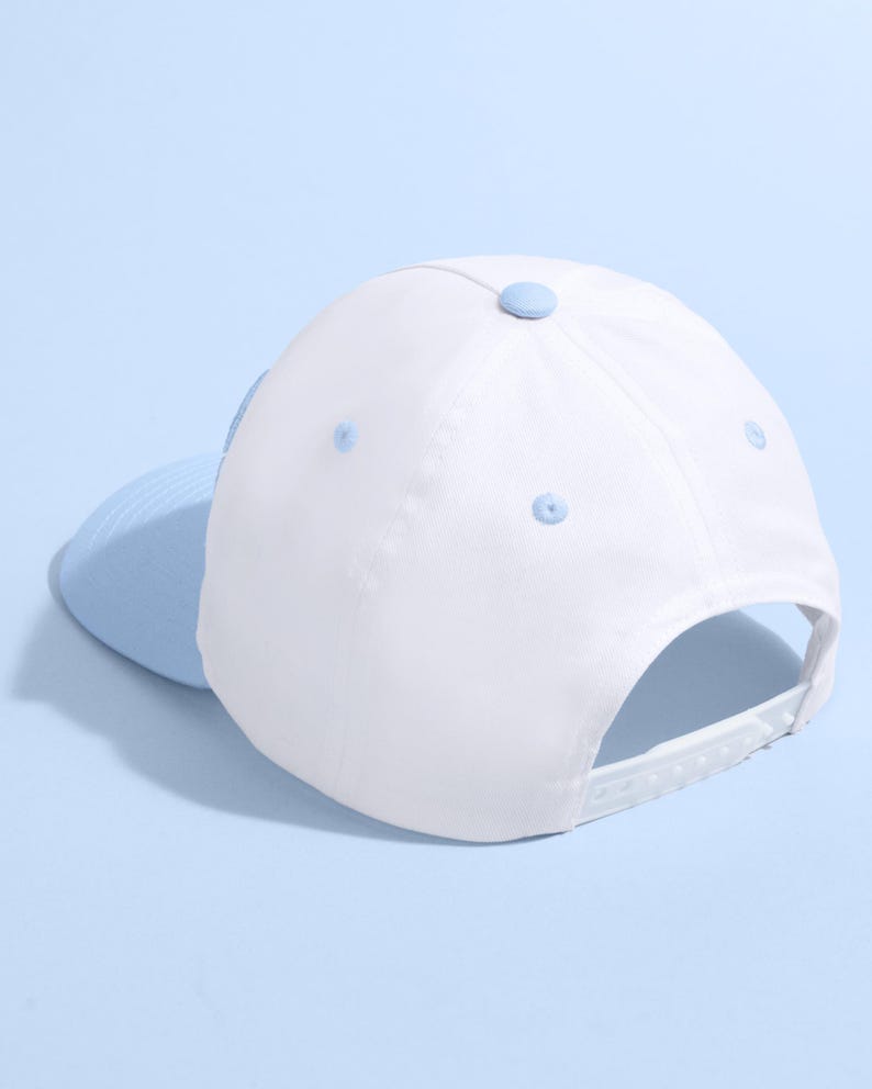 xo, Fetti White + Blue Bride Trucker Hat | Bachelorette Accessory, Bridal Headwear, Bach Party Decorations, Bridesmaid Gift, Wedding Cap