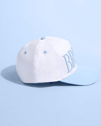 xo, Fetti White + Blue Bride Trucker Hat | Bachelorette Accessory, Bridal Headwear, Bach Party Decorations, Bridesmaid Gift, Wedding Cap