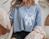 Shes Tying the Knot Bride Comfort Colors Shirt Coquette Bridal Shower Bow Engagement Party Future Mrs Gift Bride Getting Ready Shirt Custom