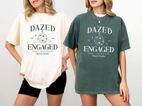 Personalized Bachelorette Shirt: Dazed & Engaged Disco Ball, Comfort Colors