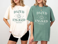 Personalized Bachelorette Shirt: Dazed & Engaged Disco Ball, Comfort Colors