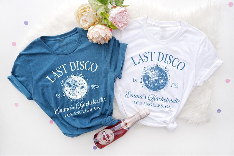 Last Disco Bachelorette Shirt, Custom Bachelorette Shirt, Disco Bach Shirt, Disco Cowgirl, One Last Disco Shirt, Girls Disco Party Shirt