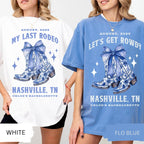 Custom Chinoiserie Bachelorette Shirts, Coquette Cowgirl Bachelorette, Coquette Bow Cowgirl Boots Bridesmaids Gifts Nashville Bachelorette