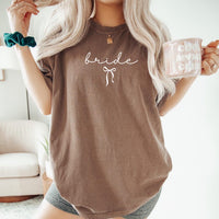 Bride Shirt with Bow Bride Tee Trendy Oversized Bride Shirt with Bow Bride to Be Shirt Wedding Shirt Bride Gift for Bridal Shower Gift Shirt